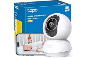 Tapo C230 - IA Cámara Vigilancia 360°, 3K 5MP, Alarma Sonora/Luz, Visión Nocturna, Audio Bidireccional, AI Detección Movimiento, Control Google/Alexa, Tarjeta SD hasta 512G, Fácil configuración