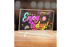 FXI LED Notiztafel mit Farben, Leuchtendes Zeichenbrett für Kinder Acryl Notiztafel mit 7 Farben Stift - Mit Ständer, Abwischbar Beleuchtetes Wordpad, Memo (30 * 20CM) (30 * 20cm/7 Colors)