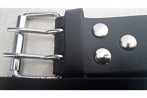 BBI LTD Heavy Duty Scaffold 2'' Plain Leather Work Tool Belt BBI Black Adjustable Waist 30''-46''