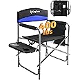 KingCamp Directors Chairs Folding Oversize Camping Chairs for Adults 20.86 in Wide Seat for Heavy People with Table Supports up to 396 LBS(Blue)
