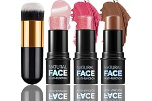 MKNZOME 3 Stück Contouring Stick Blush Stick Highlighter Stick, 3-in-1 Rouge Stick Concealer Stick Creme Blush Milk Bronzer Stick, Konturenstift Make Up für Wangen, Augen und Lippen, Langanhaltend