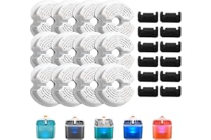 AONBOY Filtr do fontanny dla kotów, 12 sztuk filtrów + 12 filtrów piankowych, wielokrotne filtrowanie, odpowiedni do F2