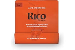 D'Addario Saxophon Blätter - Rico Alto Saxophone Reeds - RJA0120-B25 - Stärke 2.0-25-Stück Individually Sealed
