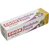 Cook Ekonomik Buzdolabı Poşeti, Orta Boy, 24 x 38 cm, 50 Yaprak