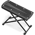 CAHAYA Repose Pieds Pliable pour Guitariste - Support Réglable en Fer 6 Niveaux, Surface Antidérapante, Capacité 70kg, Léger et Portable, Accessoire Guitare