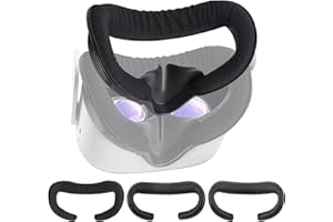 Nefuo Face Cover for Quest 2, 3 PCS Sweat-Proof Breathable VR Foam Replacements Accessories, Anti-fogging Fitness Facial Interface with Anti-Leakage Nose Pad for Meta Quest 2 VR Headsets