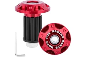 FUKAISU 2pcs Motorcycle Bar End Plugs, Premium Durable Handlebar Grip End Caps with Hexagonal Wrench Practical Accessories for Off-Road Motorbike (Red)