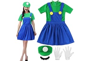 Shengruili Costume de Mario Luigi Luigi, costume de cosplay Bros, pour homme et femme, pour Noël, carnaval