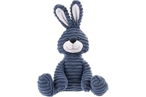 Apricot Lamb Jouets en Peluche en Velours côtelé Lapin Bunny en Peluche Doux câlin Parfait pour Enfant （Lapin en Velours côtelé，Bleu Marin，23cm）