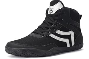 SISTTKE Mens Wrestling Shoes Wide Boxing Shoes Zero Drop Sole