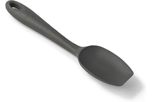 Zeal - Cuillère en Silicone Anti-Rayures et antiadhésive, 20 cm, Petite Taille, Silicone, Gris foncé, 7-inch