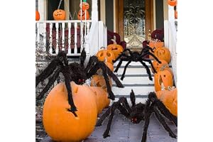 Halloweenspindel, 3 stycken jättestora spindlar utomhus trädgård dekoration