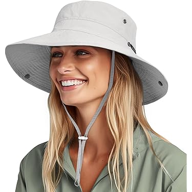Womens Katoenen Zonnehoeden Met Brede Rand UPF50 UV Opvouwbare Strandhoed Zomer Emmer Cap Voor Reizen Beige