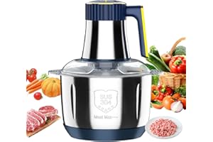 SWBSLL Hachoir ELectrique, 4L Mixeur Hachoir Multifonctions Inox, 5 Vitesses, Coupe Rapide en 10s, Idéal pour Hacher Toutes Sortes de Viandes, LéGumes, Fruits et éPices 500W