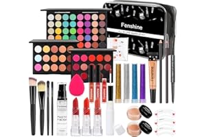 FENSHINE All In One Makeup Kit per trucco da donna, kit completo per trucco, set regalo per donne principianti, make-up Essential Starter Bundle include palette Eyeshadow Palette Eyebrow Pencil Set di pennelli
