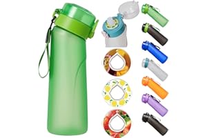 Alpha Fit Bottiglia d'acqua aromatizzata, bottiglia per acqua con capsule aromatiche, bottiglia d'acqua aromatizzata, bottiglia per bambini, 750 ml (verde nuovo - 1 bottiglia (750 ml) + 3 cialde)