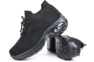 Hitmars Scarpe Ginnastica Donna Sneakers Running Camminata Corsa Basse Tennis Air Traspiranti Sportive Gym Fitness Casual Comode Nero Blu Rosa Cachi Bianca Taglia 35-44