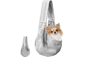 TBCZVX Puppy Sling, Puppy Carrier Reversible Carrier Dog Carrier Sling Puppy Sling Carrier Small Dog Puppy Carrier Sling Hand-Free Pet Sling Carrier Walking Outdoor Travel, for Cats and Dogs (Grey)