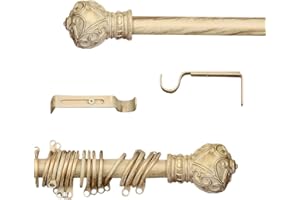 AT17 Bastone per Tende Shabby Chic Gold Decor Collection 120-210 cm