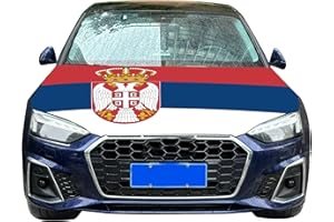DAWANMENT Serbien-Flagge, Autohaubenabdeckung, 1,2 x 152 cm, elastische Stoffe, kann gewaschen werden, für Motorhaube, Banner, Flagge für Dekoration, Veranstaltungsartikel