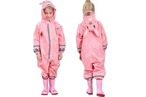 JinBei Impermeabile Bambino Pioggia Poncho Antipioggia Tuta Giacca Bambina Bambini Cappuccio Ragazze Ragazzi Animale Modello Portatile Jogging di Un Pezzo Impermeabili Unisex 3-10 Anni