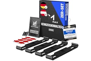 ‎KLETTMAX KLETTMAX® ORIGINAL - Rahmenlose Clip Kennzeichenhalter - Nummernschildhalter - unsichtbar und wetterfest nur für Deutschland