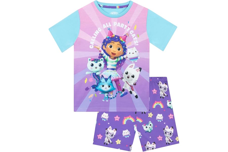 DREAMWORKS Gabbys Dollhouse Pyjamas | Pandy Paws And Mercat Girls Short Pyjamas | Girls’ Pyjama Sets | Ages 3 To 10 Years