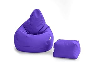 Loft 25 Gaming Sitzsack Outdoor | Gaming Sessel für den Innenbereich des Wohnzimmers im Freien | Wasserbeständig | Ergonomisches Design zur Körperunterstützung | Langlebig (Ultraviolett Set)