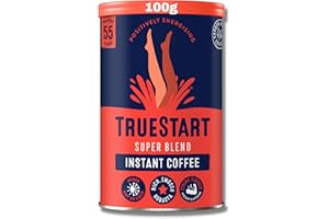 TrueStart Barista Grade Super Blend Strong Instant Coffee – 1 x 100g (55 Cups) Premium Freeze-Dried Coffee Granules, Mycotoxin-Free, Antioxidant Rich, Strong & Smooth with 100% Full Flavour