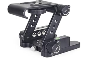 Geehope Aufgerüsteter Z-Flex-Neige-Stativkopf Aluminiumlegierung CNC Flexibler Panoramakopf klappbar für Canon Nikon Sony DSLR Kamera Camcorder Smartphones Schieberegler Maximale Belastung 5kg