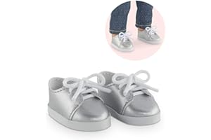 Corolle- Ma Deportivas Plateadas con Cordones para muñecas de 36 cm (9000211510)