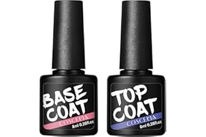Coscelia Kit Base Top Coat Semipermanente 8ml Base Coat e Top Coat per Nail Art
