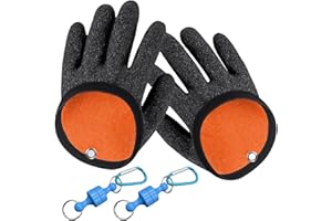 SLAXJNE 1 Par De Guantes De Pesca, 2 Piezas De Hebillas Magnéticas, Guantes De Látex para Pesca, Guantes De Pesca Antideslizantes, Guantes Protectores para Pesca En El Mar