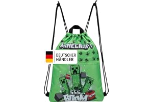 Minecraft Creeper gymnastikväska, simväska, sportväska, gymväska, ryggsäck, skoväska, sportryggsäck, design med dragsko, spelryggsäck, creeper, Mittelgroße, Avslappnad