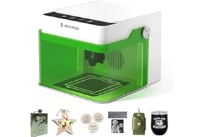 Mecpow M1 Mini Gravure Laser, Machine a Graver Laser à Diode 5W Portable de Bureau, Vitesse de Gravure 10000 mm/min, Zone de Gravure 100x100mm, Précision jusqu'à 0,01 mm