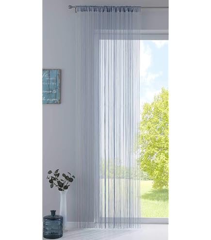 Rideau De Fils En Polyester Heimtexland - 245x95 Cm Bordeaux, Raccourcissable, Bande Passe-tringle, Certifié Oeko-Tex
