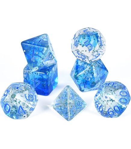 Gemini Blu/azzurro Luminary - Set Di 7 Dadi Poliedrici - Foto 4
