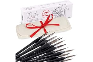 ZENART SUPPLIES ZenART Pinceles para Pintura en Miniatura - 12 Piezas. Mantienen la Forma para Mayor Precisión, con Mangos en Abedul para Más Control. para Figuras Warhammer, Maquetas, Acrílicos, Gouache, Óleos