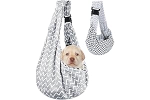 Lvjkes Sac Transport Chien,Sac de Transport pour Chien Pliable,réglable,Haute capacité, Une épaule, bandoulière, Portable pour Une Utilisation en extérieur pour Petits Chats et Chiens (Gris ondulé)