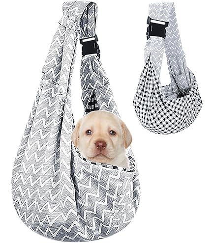 AYIDBE Schoudertas voor kleine honden, verstelbaar, draagtas voor honden en katten, van ademend mesh, reistas voor huisdieren, handsfree, draagbare babydrager voor puppy's, met buitenvak