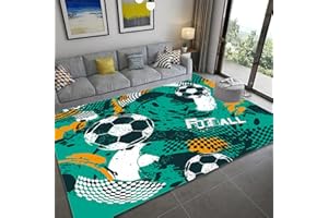 PEIHUODAN Fussball Teppich Jugendzimmer Jungen - Flanell Anime Fußballteppich mit Rutschfester Basis, Blaue Gaming-Teppich für Kinderzimmer & Jungen Dekoration (Pattern 2,160x230cm)