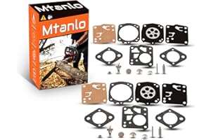 Mtanlo 2 pezzi Kit riparazione carburatore per Tillotson RK-23HS RK-17HS Husqvarna 61 266 268 272XP 281 181 Jonsered 625 630 Homelite XL SXL915 X-12 Super XL Oleomac 261 350 481 482 Motosega
