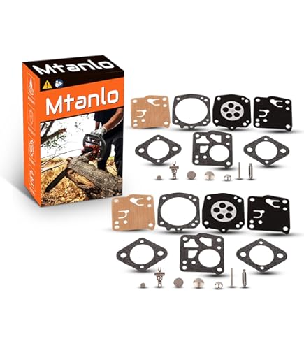 QAZAKY Pack Of 2 Carburetor Rebuild Kit Compatible With Tillotson RK-23HS RK-17HS Jonsered 49SP