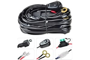 KAWELL 300W Barra LED Faro de Trabajo Arneses de Cableado Faro Antiniebla Arnés de Cableado 40A(1 Plomo 9 Pies)