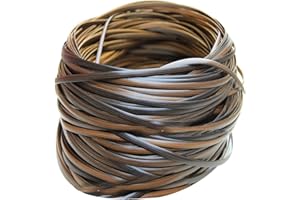 Queenbox 500g Synthétique Rotin Matériel De Tissage Café Gradient Plat en Plastique Rotin pour Tricot Réparation Chaise Table Ménage Boîte de Rangement Meubles Mobilier DIY Art & Craft