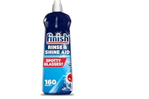 Finish, Dishwasher Rinse Aid, Fresh Rinse & Shine Cleaner, 800ml, Ultimate Clean & Diamond Shine, Glass Protection, Spot Prevention, Better Drying vs Finish Detergent Alone