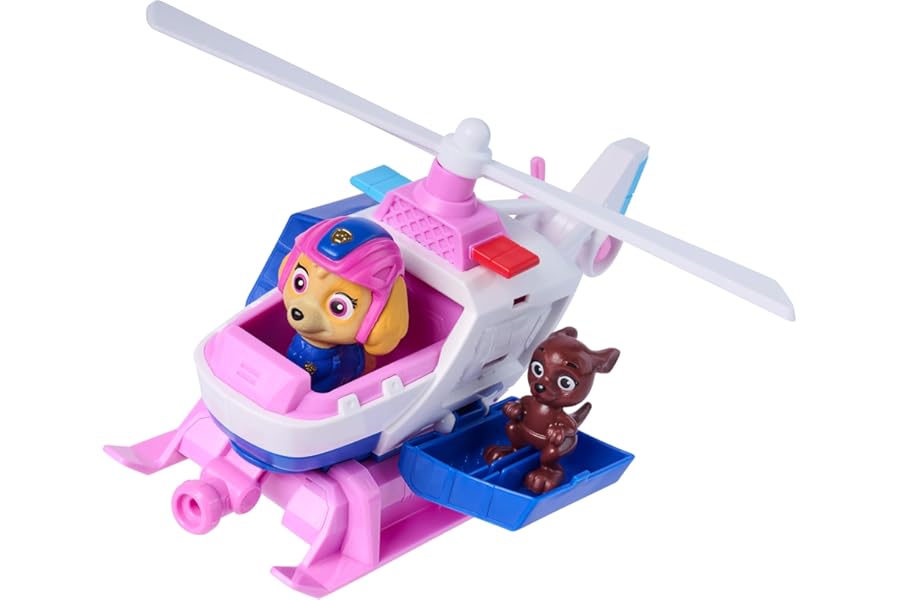 Paw Patrol: Search & Rescue, Skye Rescue Helicopter with 2 Figures, Hero Helicopter Toy with Pull-Back Action, Kids Toys for Boys and Girls Ages 3+
