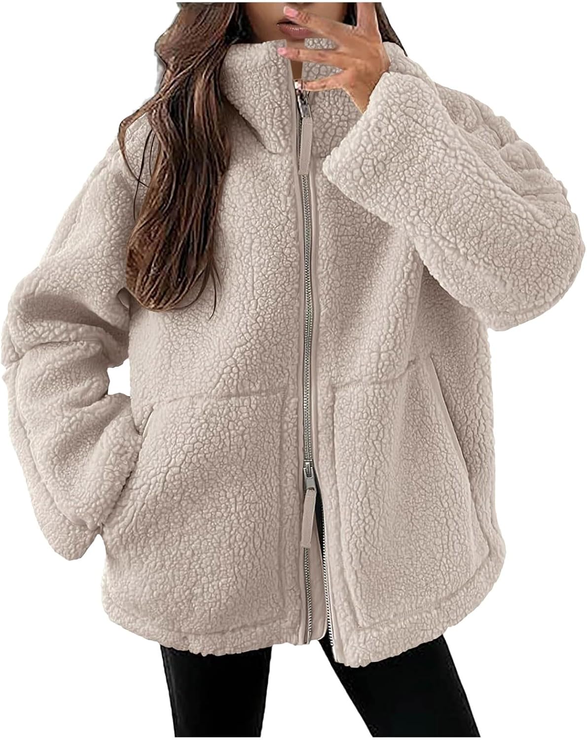 Technische Daten & Spezifikationen : Generisch Teddyfleece Jacke Damen Fleecejacke