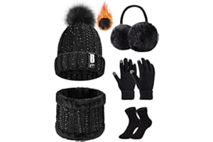 Yuson Girl Cappello Invernale e Sciarpa Donna - Berretti in Maglia con Sciarpa