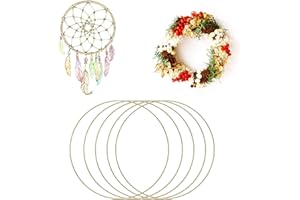 ORTAVA 5 anelli in metallo, 15 cm, anelli in metallo per il fai da te, per acchiappasogni, decorazioni di nozze e Natale, anelli in metallo da 15 cm, anelli in metallo per il fai da te 15 cm